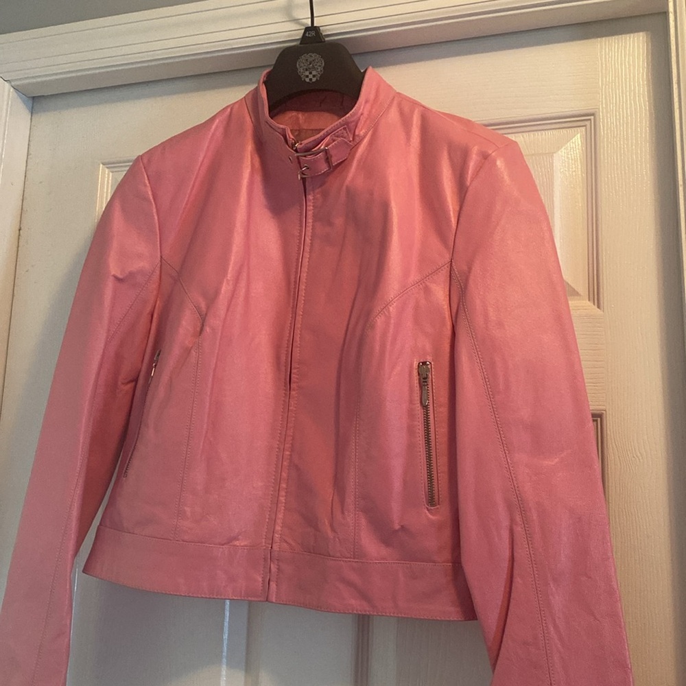 Wilson’s Leather Pink Maxima  Moto Jacket